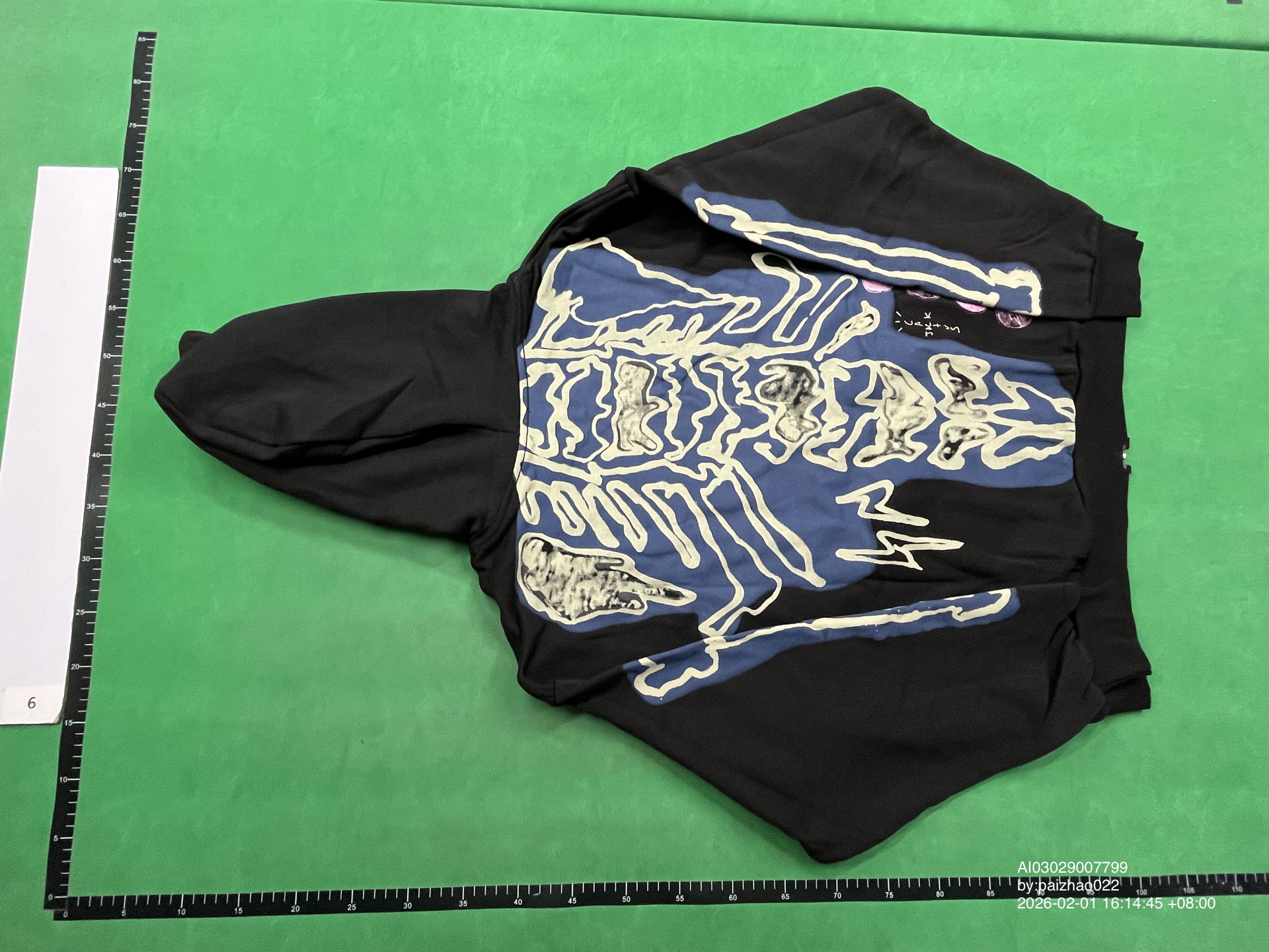QC Photo - Travis Scott Cactus Jack Fragment Skeleton Graffiti Zip Hoodie