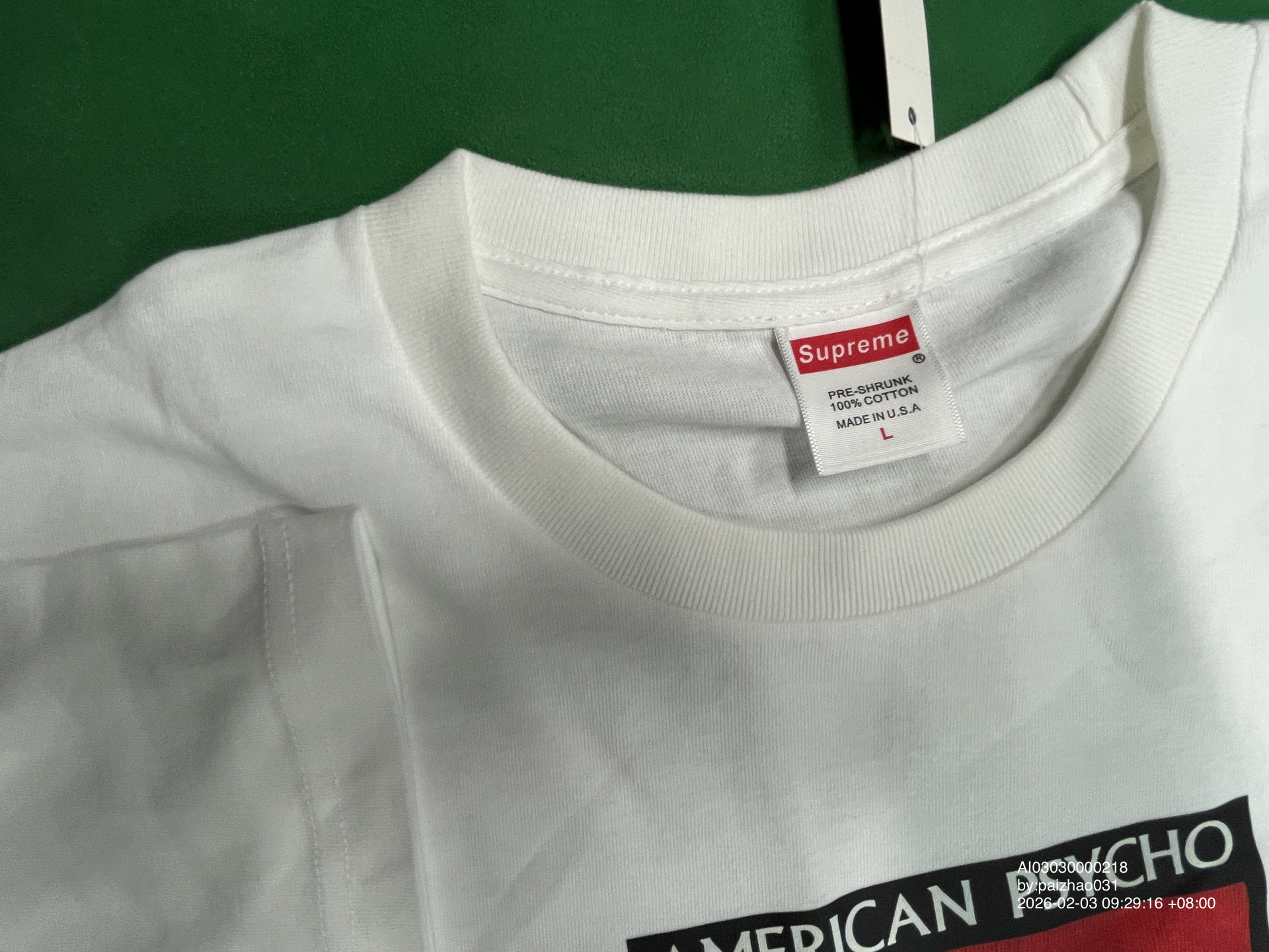 QC Photo - Supreme American Psycho Tee