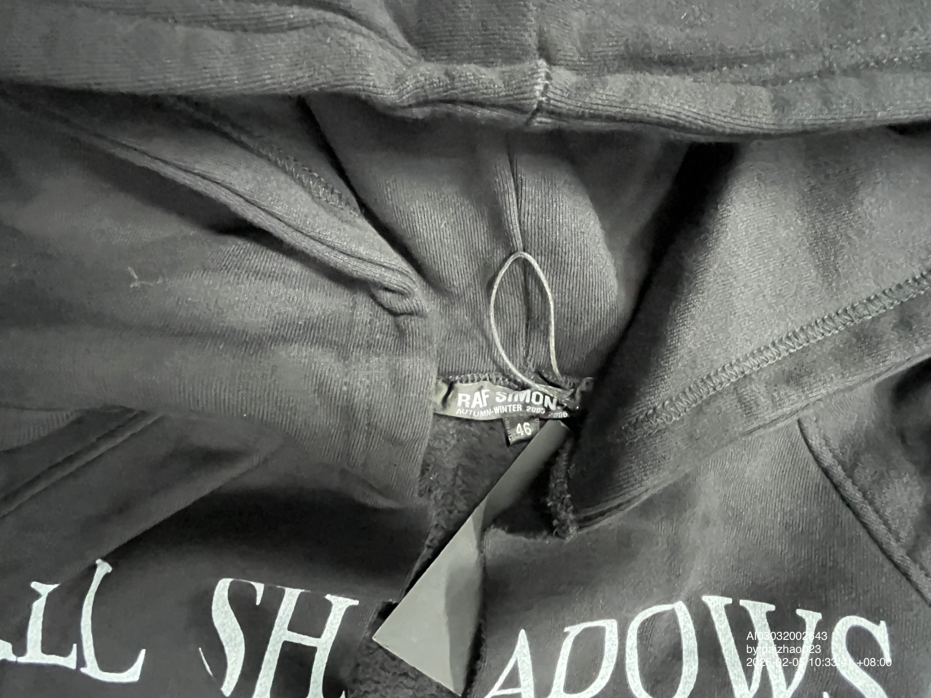 QC Photo - RAF Simons All Shadows Zip Up Hoodie