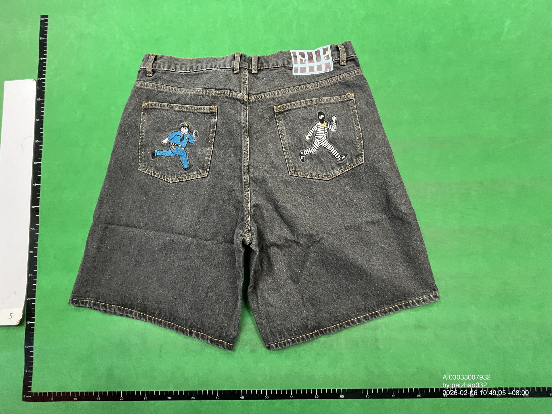 QC Photo - Poser Cop and Robber Denim Shorts