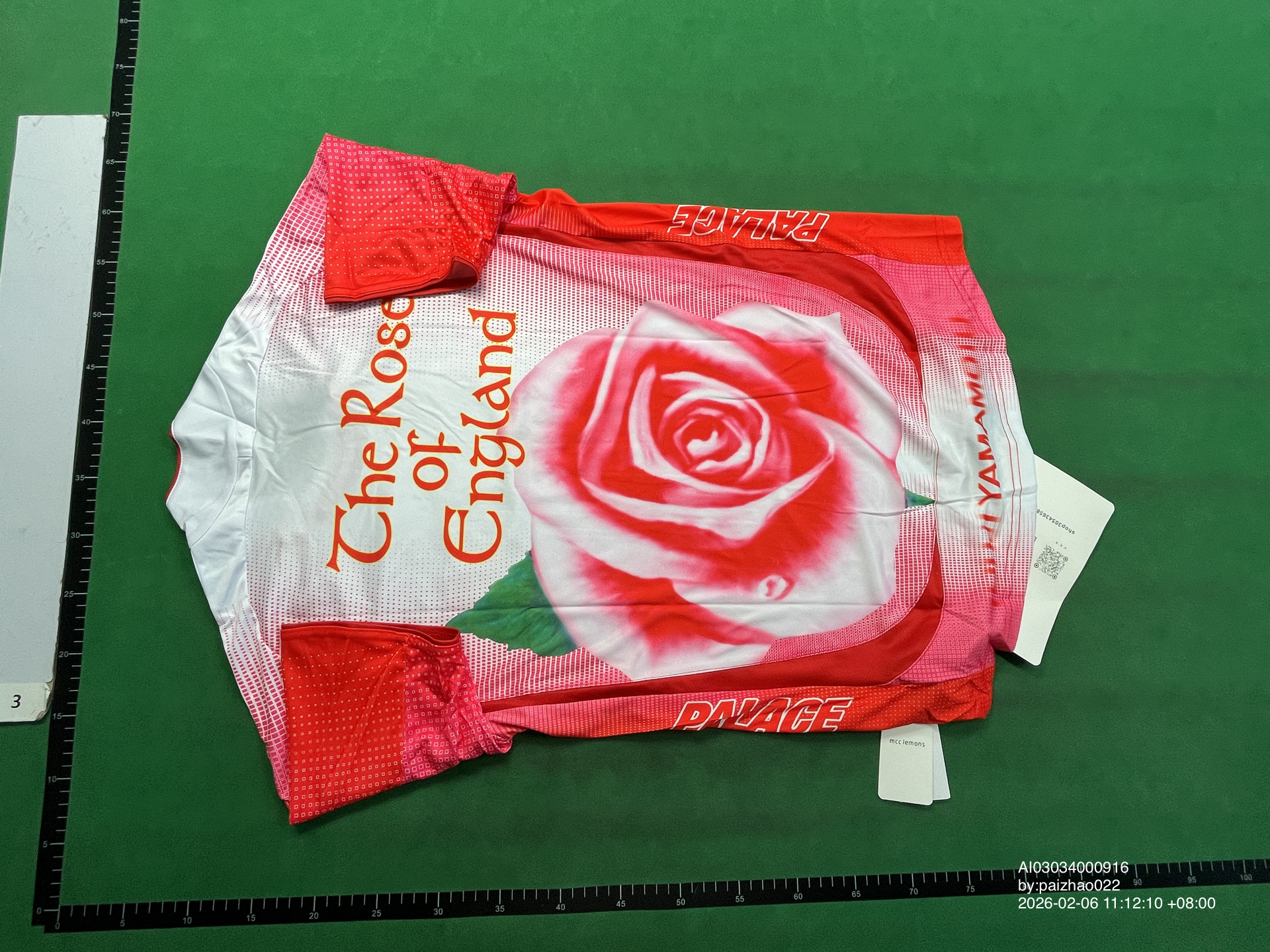 QC Photo - Palace Y-3 Football Jersey White/Red