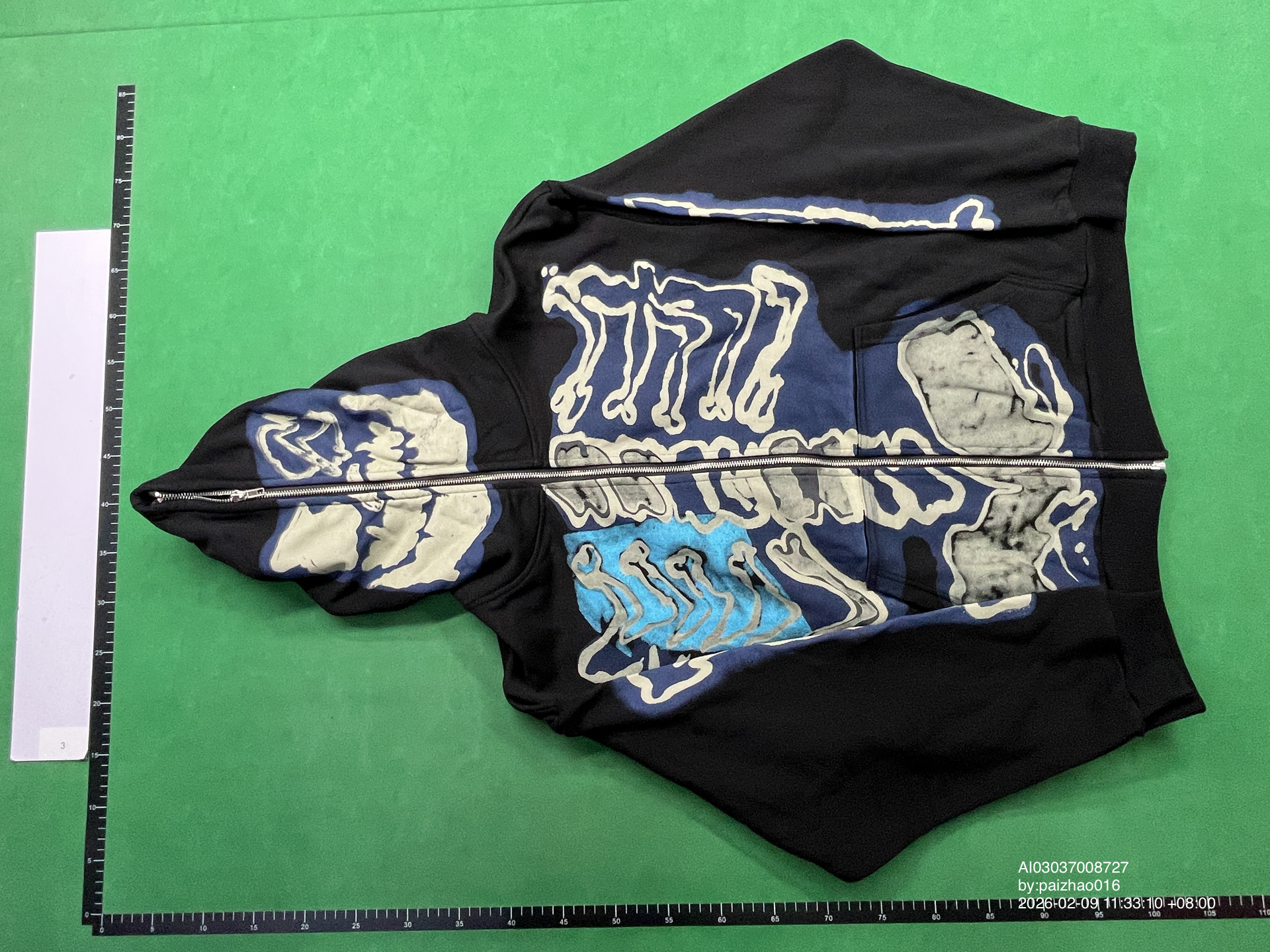 QC Photo - Travis Scott Cactus Jack Fragment Skeleton Graffiti Zip Hoodie