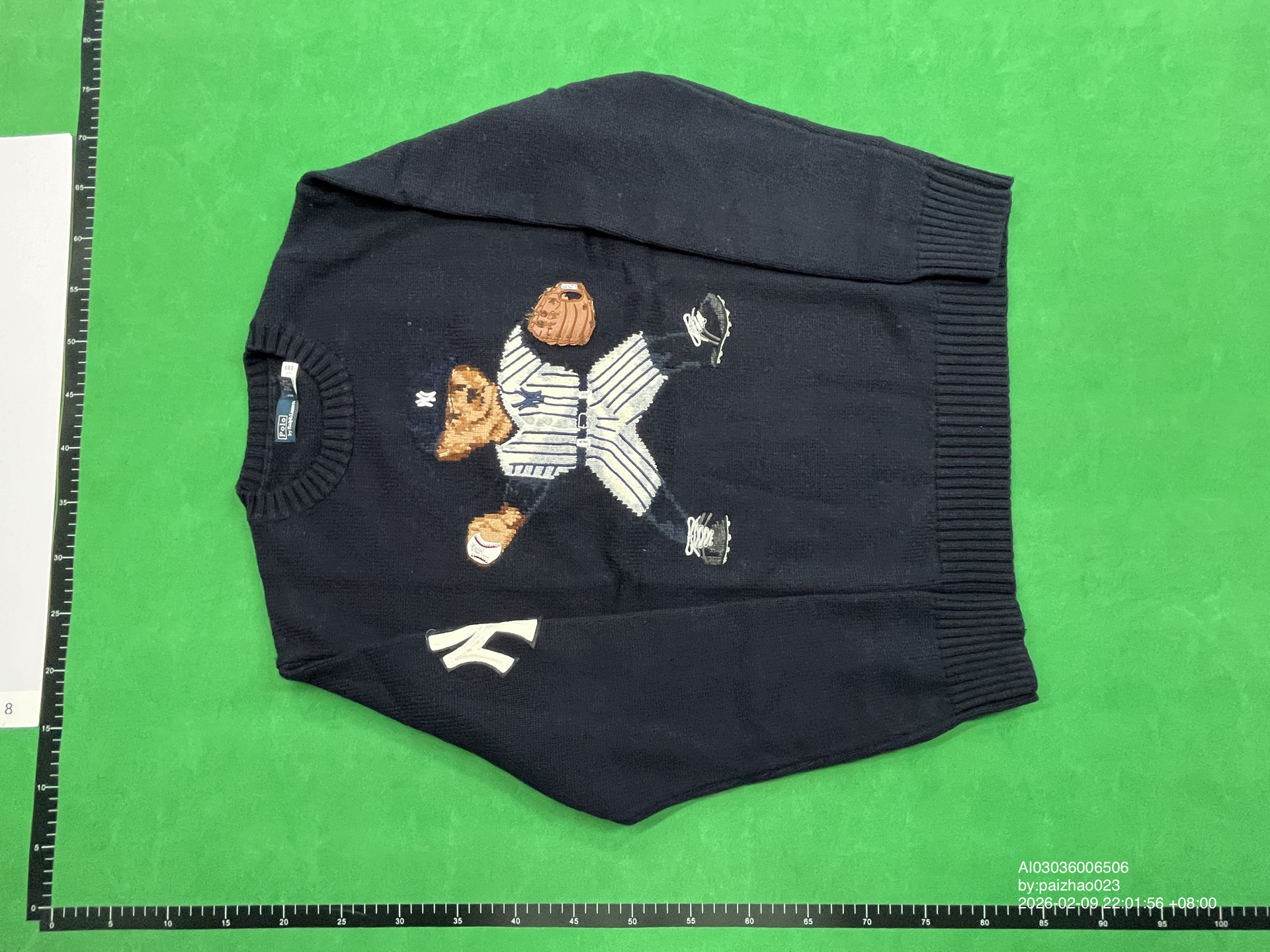QC Photo - Polo Ralph Lauren MLB Bear Knit Sweater