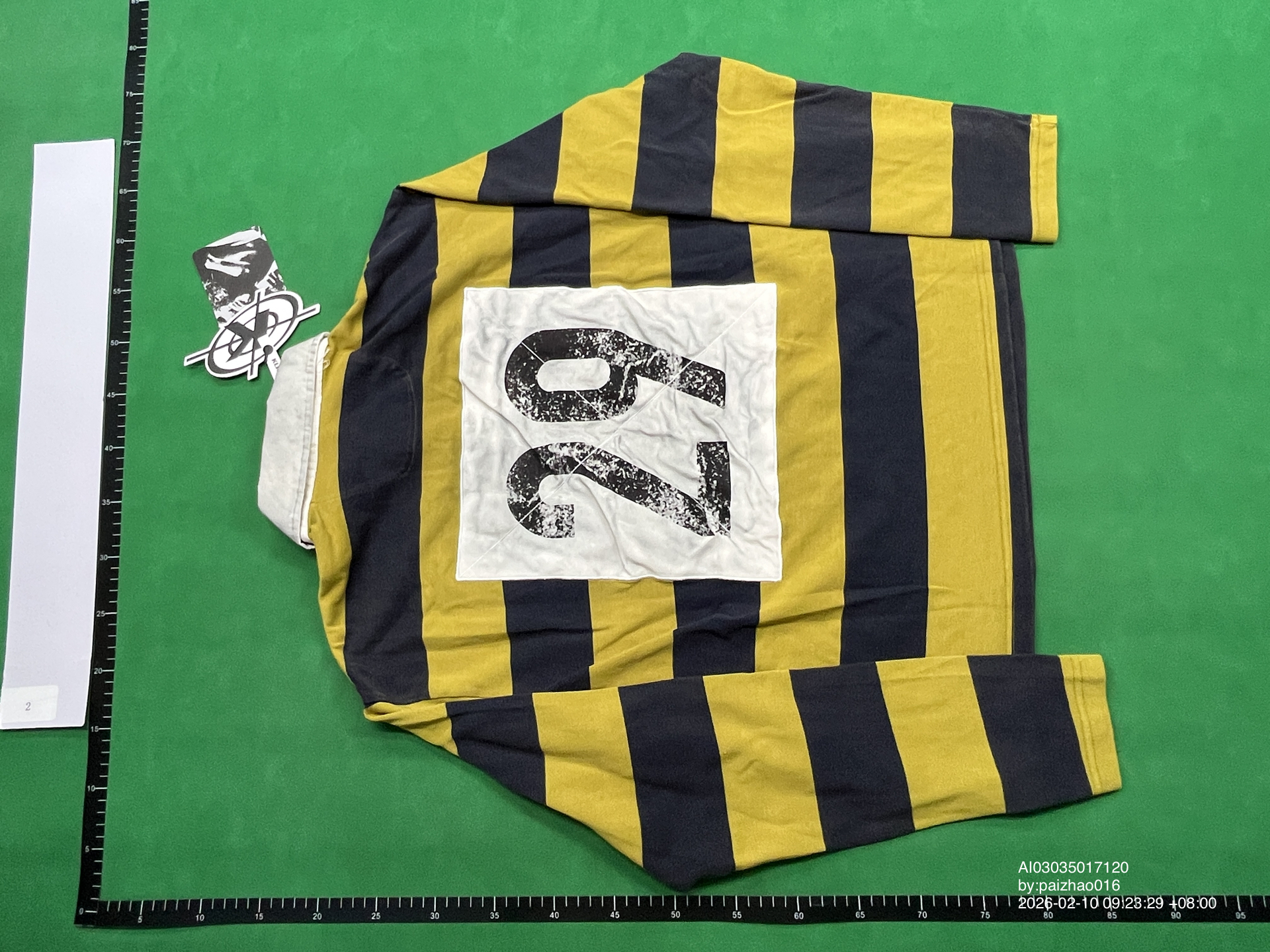 QC Photo - KLICK CLAK Yellow Striped Long Sleeve Polo