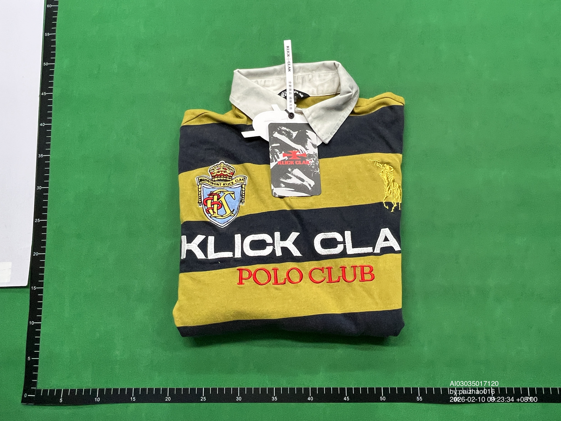 QC Photo - KLICK CLAK Yellow Striped Long Sleeve Polo