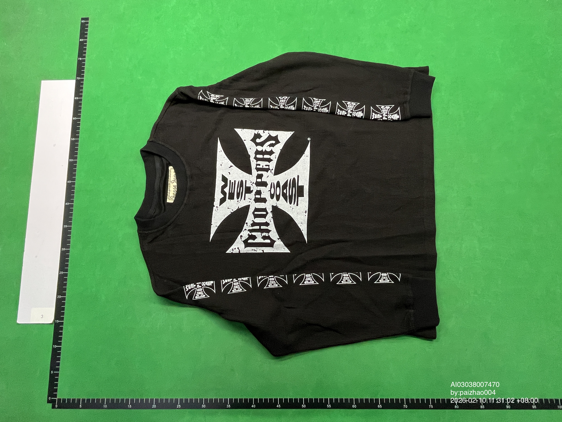 QC Photo - West Coast Choppers Black Waffle Long Sleeve Tee