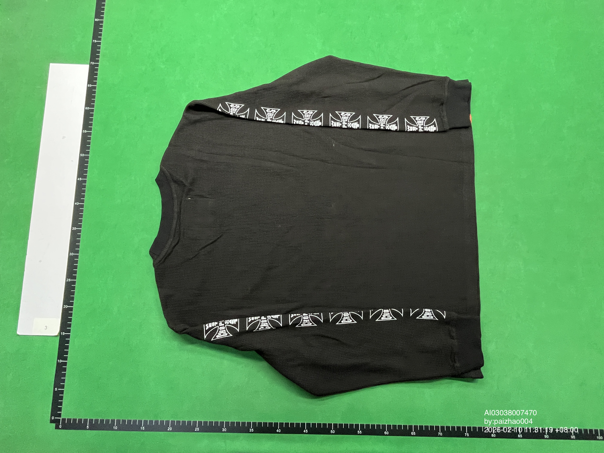 QC Photo - West Coast Choppers Black Waffle Long Sleeve Tee