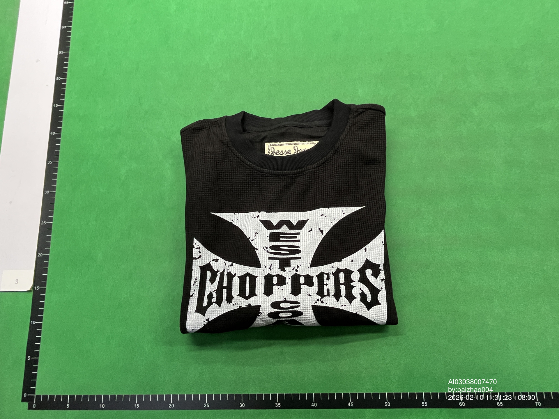 QC Photo - West Coast Choppers Black Waffle Long Sleeve Tee