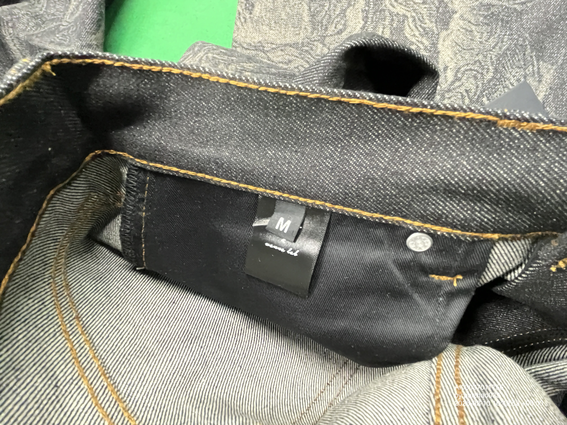 QC Photo - WANNA LAB Angel Print Raw Denim Baggy Jeans