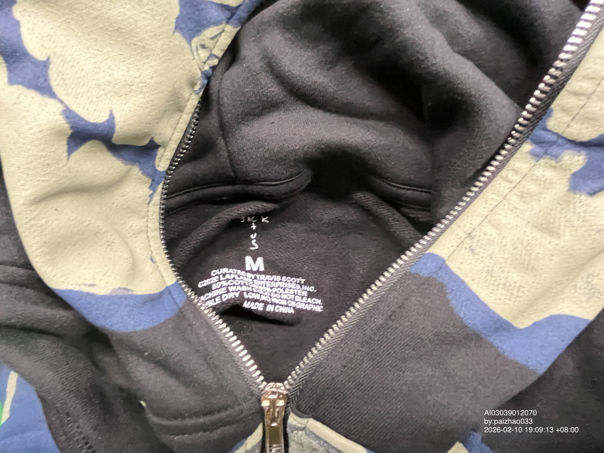 QC Photo - Travis Scott Cactus Jack Fragment Skeleton Graffiti Zip Hoodie