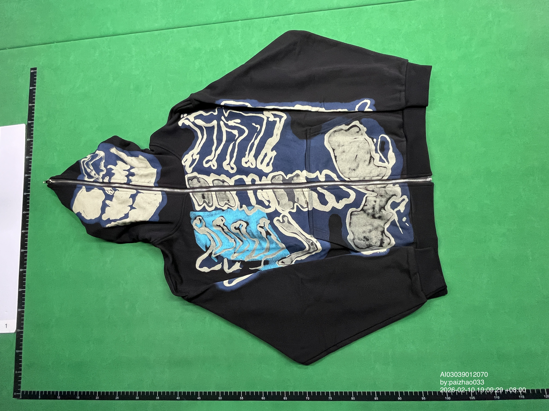 QC Photo - Travis Scott Cactus Jack Fragment Skeleton Graffiti Zip Hoodie