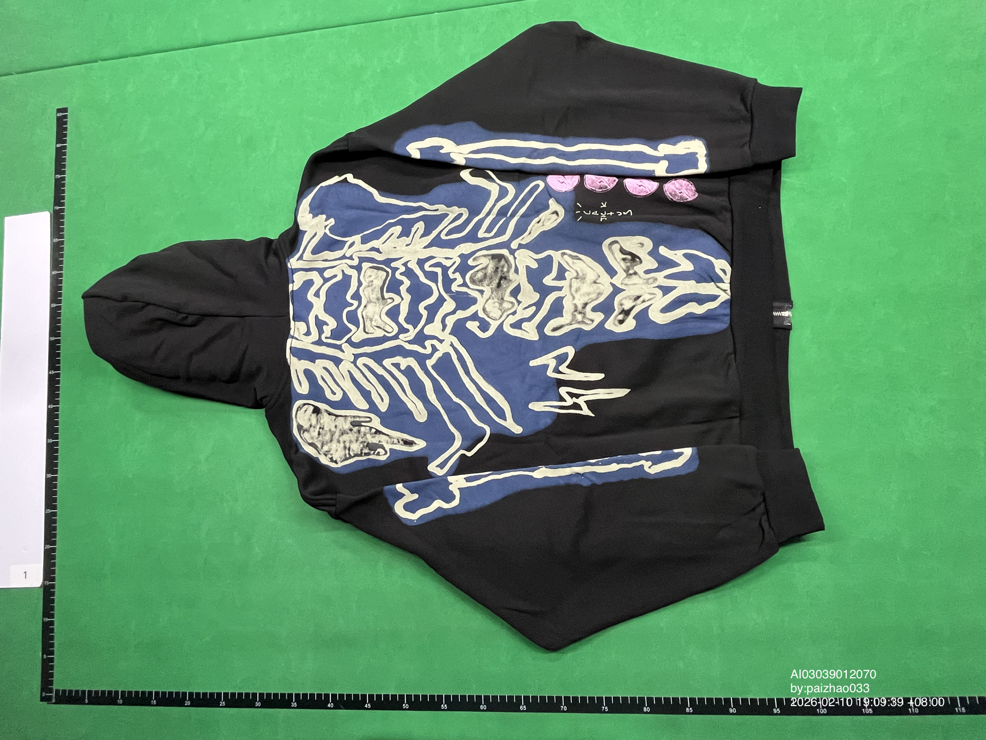 QC Photo - Travis Scott Cactus Jack Fragment Skeleton Graffiti Zip Hoodie