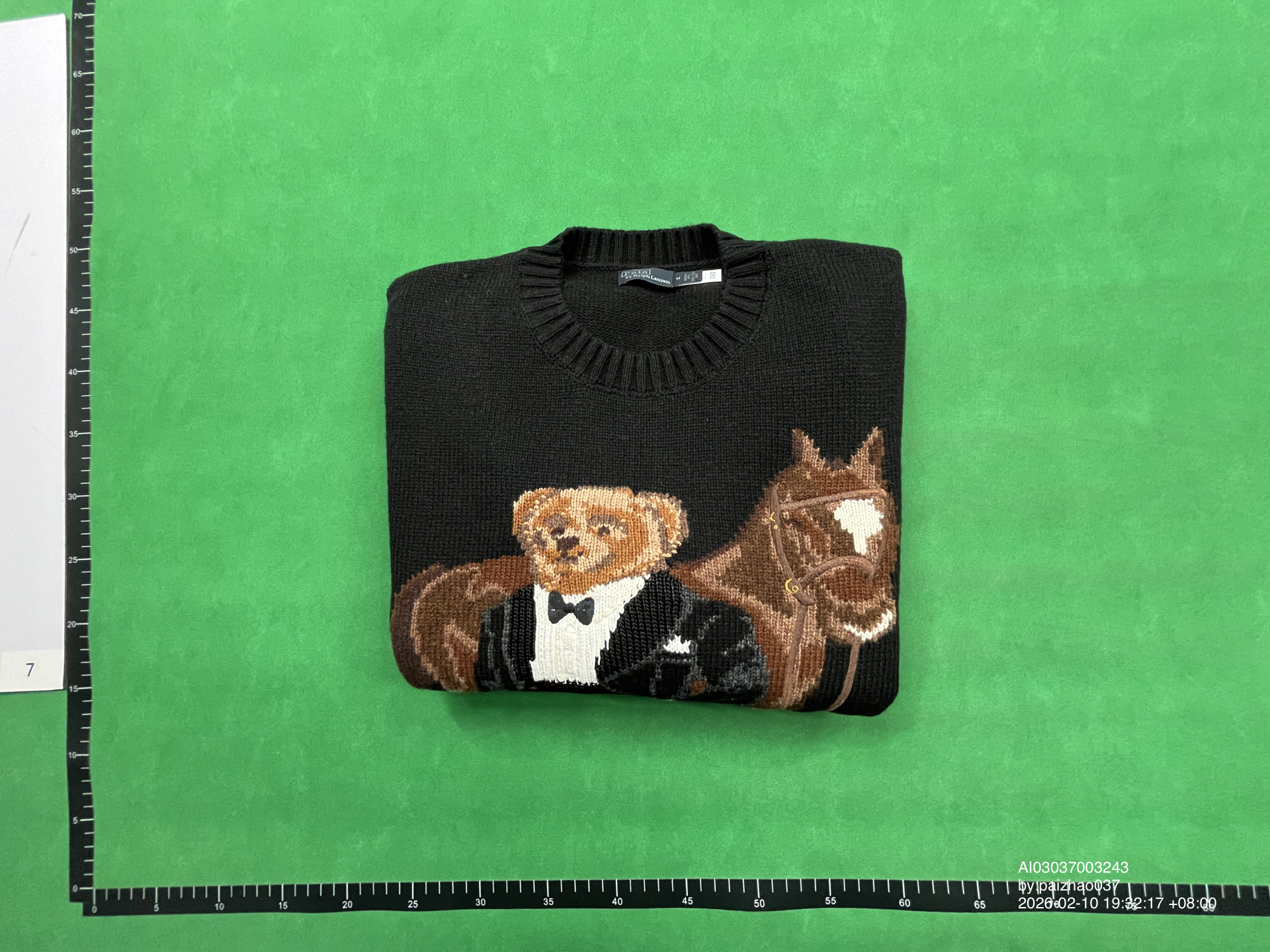 QC Photo - Polo Ralph Lauren Tuxedo Bear & Horse Wool Sweater