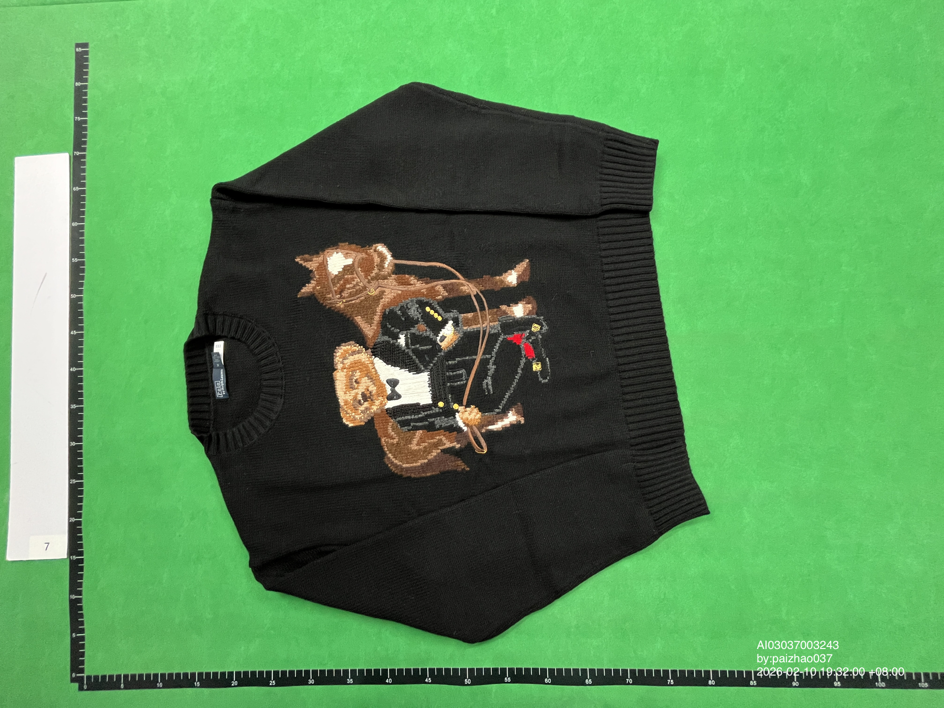 QC Photo - Polo Ralph Lauren Tuxedo Bear & Horse Wool Sweater
