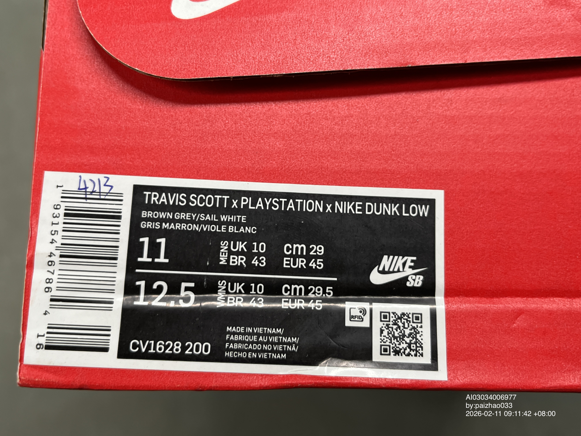 QC Photo - Travis Scott PlayStation Dunk