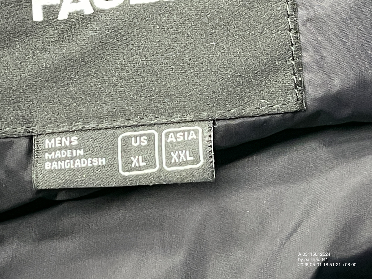 尺码:ASIA=XXL